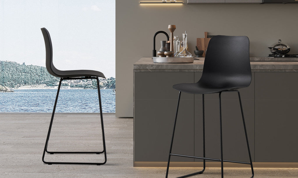 Lot de 2 chaises de comptoir Marie – Noir