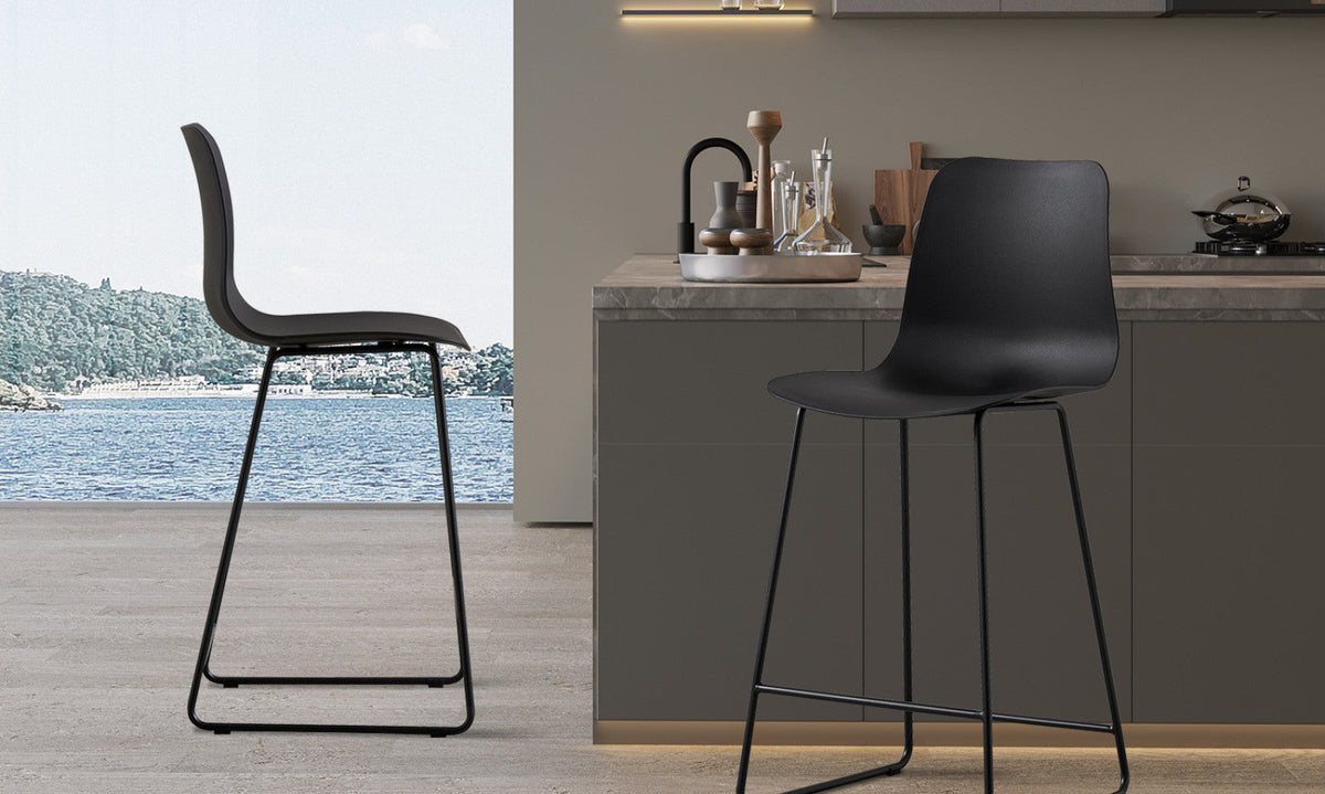 Lot de 2 chaises de comptoir Marie – Noir