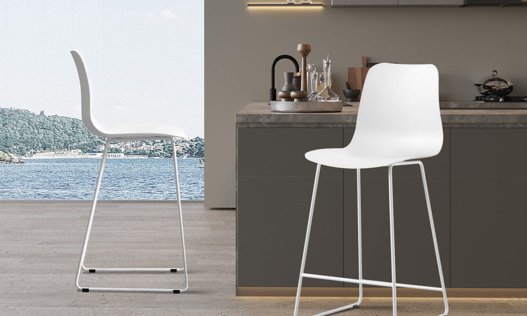 Lot de 2 chaises de comptoir Marie – Blanc