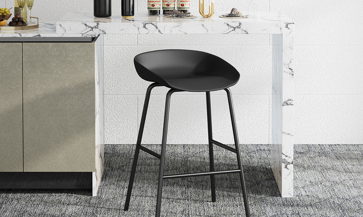Lot de 2 chaises de comptoir Anna – Noir