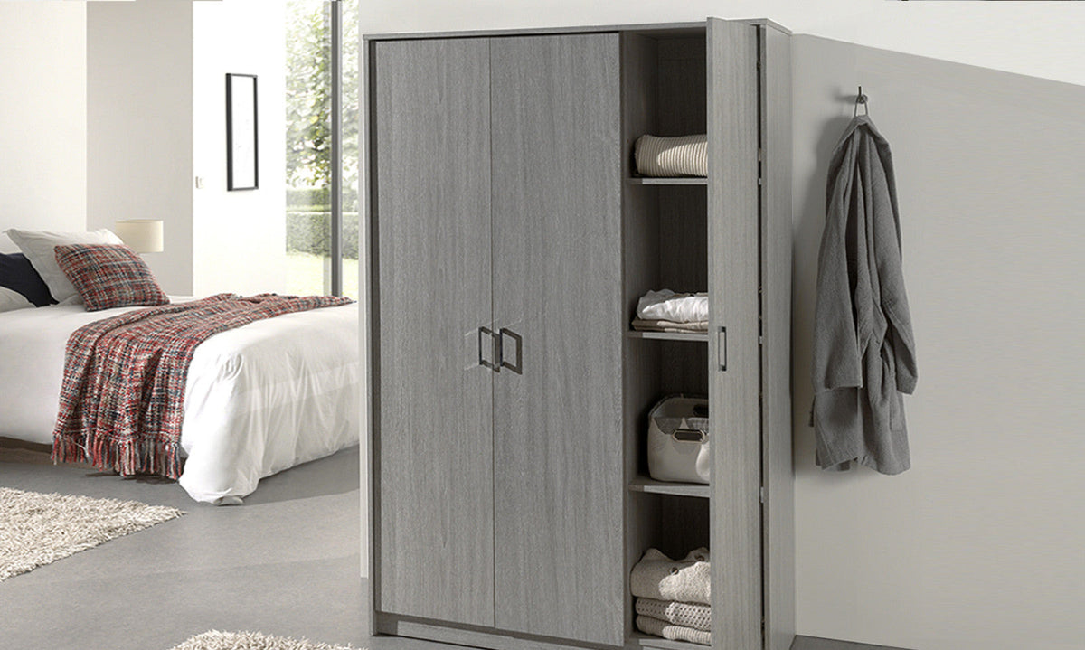 Armoire Ray – 3 portes chêne gris