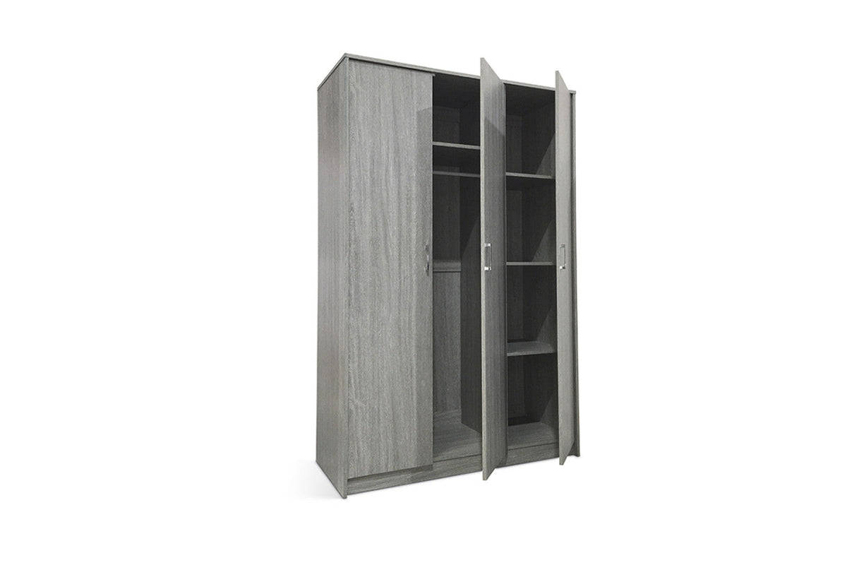 Armoire Ray – 3 portes chêne gris