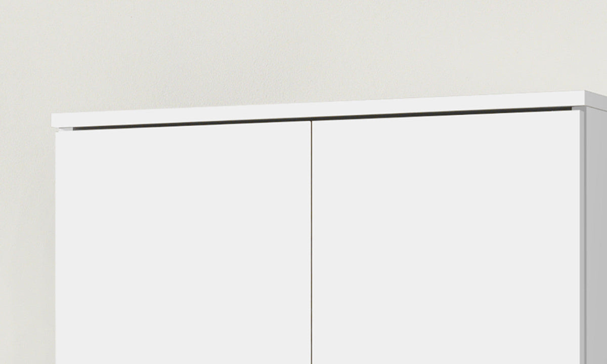 Armoire de rangement Ray – 2 portes et 4 étagères wit