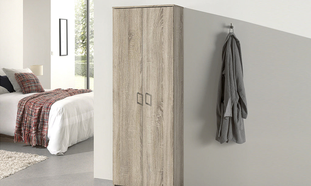 Armoire de rangement Ray – Sonoma – 2 portes – 60 × 180 cm