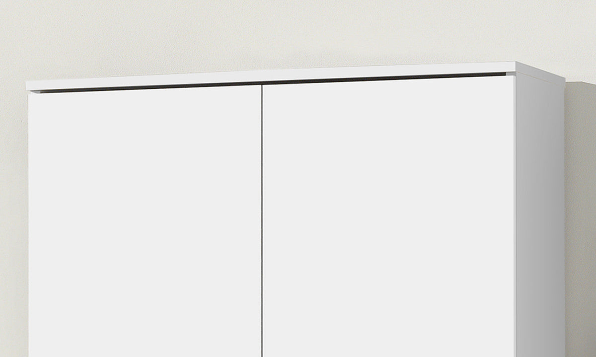 Armoire de rangement Ray – 2 portes et 4 étagères blanc