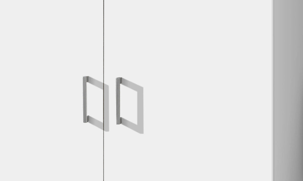 Armoire de rangement Ray – 2 portes et 4 étagères blanc