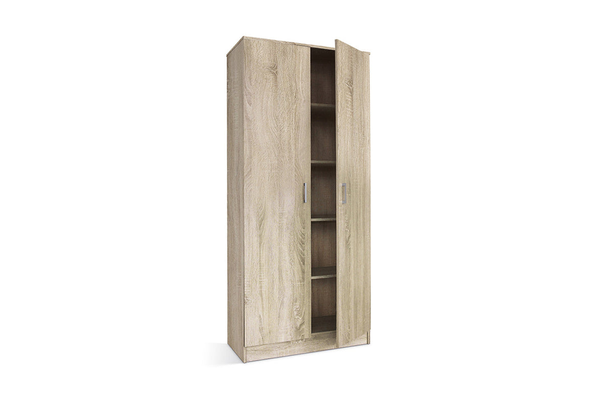 Armoire de rangement Ray – 2 portes et 4 étagères sonoma