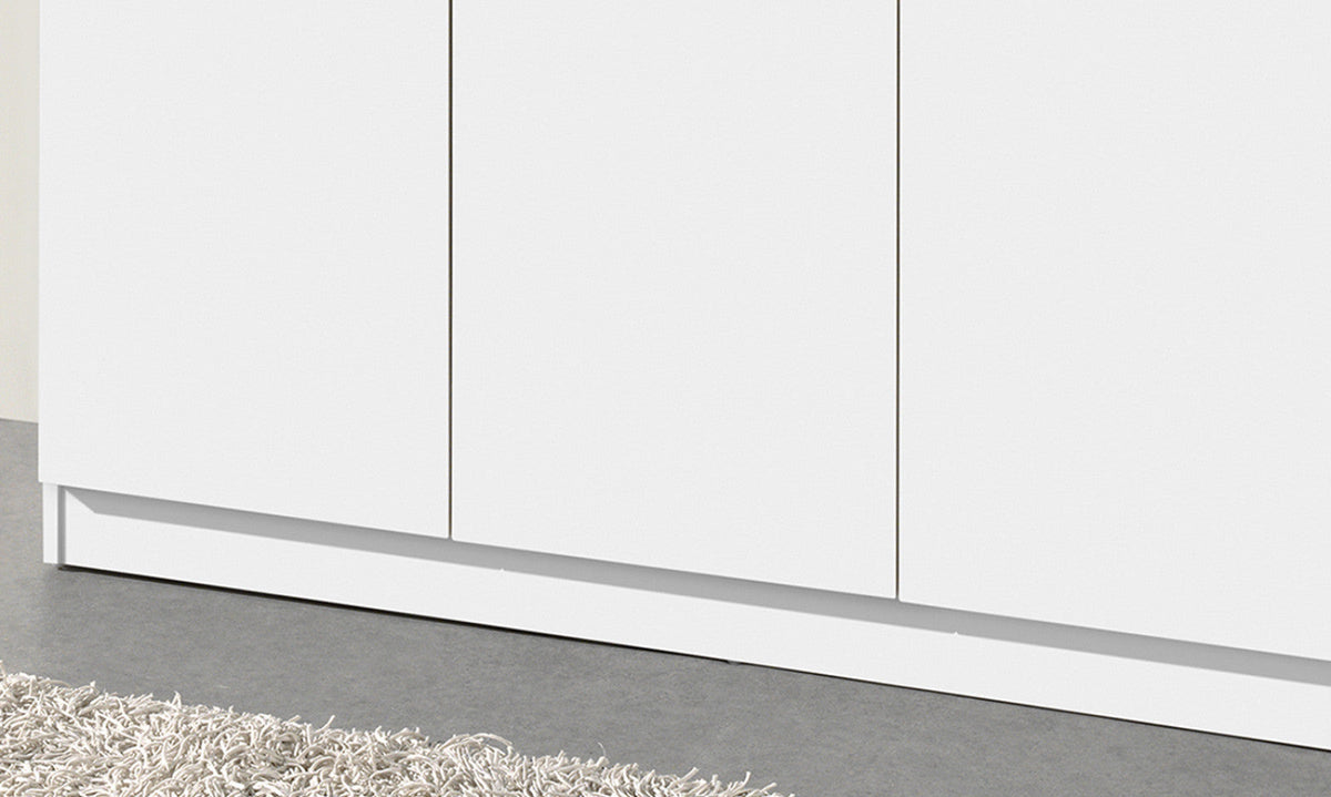 Armoire de rangement Ray – 3 portes et 4 étagères blanc