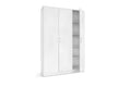 Armoire de rangement Ray – 3 portes et 4 étagères blanc
