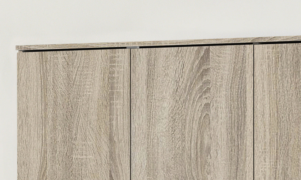 Armoire de rangement Ray – 3 portes et 4 étagères sonoma