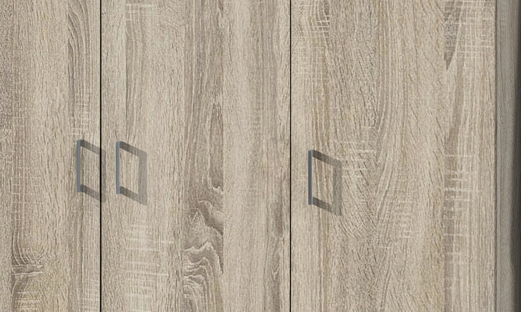 Armoire de rangement Ray – 3 portes et 4 étagères sonoma