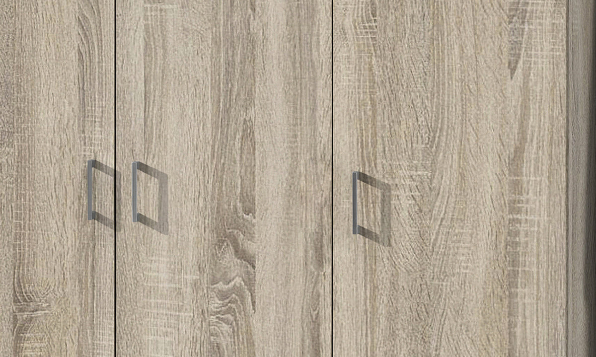 Armoire de rangement Ray – 3 portes et 4 étagères sonoma
