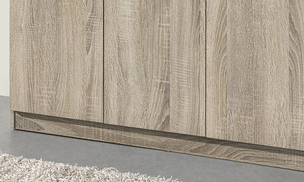 Armoire de rangement Ray – 3 portes et 4 étagères sonoma