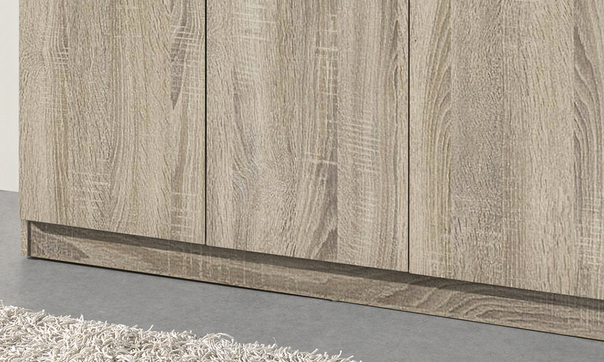 Armoire de rangement Ray – 3 portes et 4 étagères sonoma