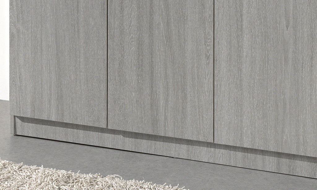 Armoire de rangement Ray – Chêne gris – 3 portes – 120 × 180 cm
