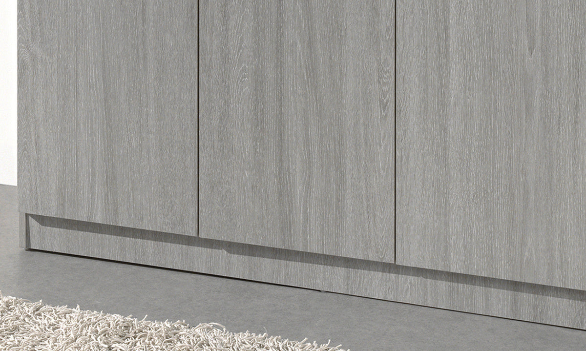 Armoire de rangement Ray – Chêne gris – 3 portes – 120 × 180 cm
