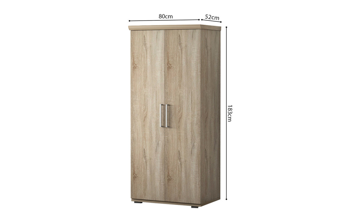 Armoire Mike – Sonoma – 2 portes – 80 × 183 cm