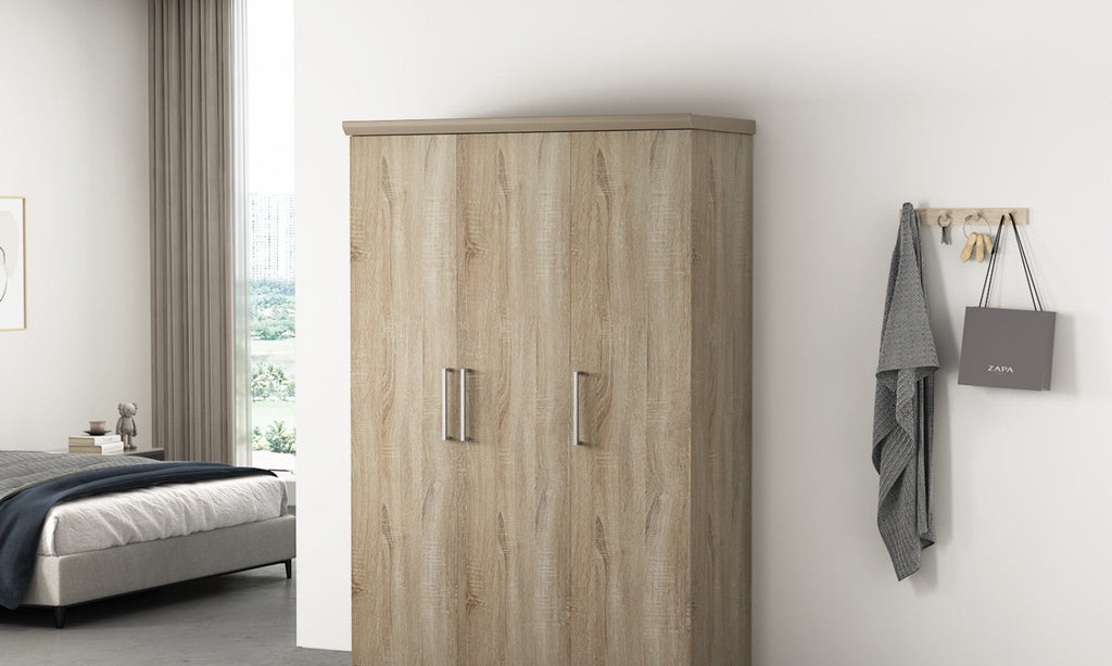 Armoire Mike – Sonoma – 3 portes – 120 × 183 cm