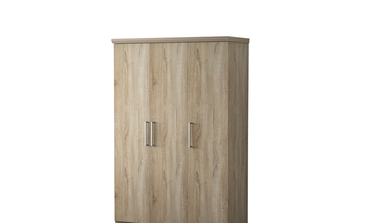 Armoire Mike – Sonoma – 3 portes – 120 × 183 cm