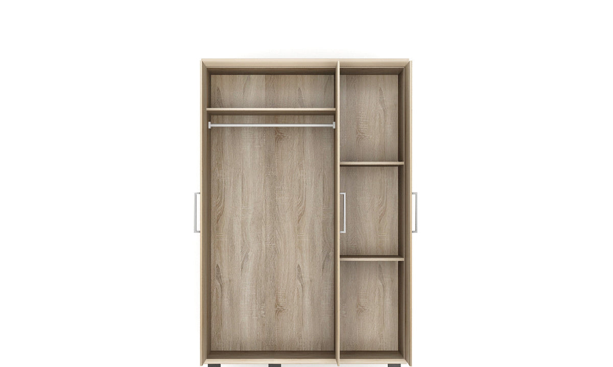 Armoire Mike – Sonoma – 3 portes – 120 × 183 cm