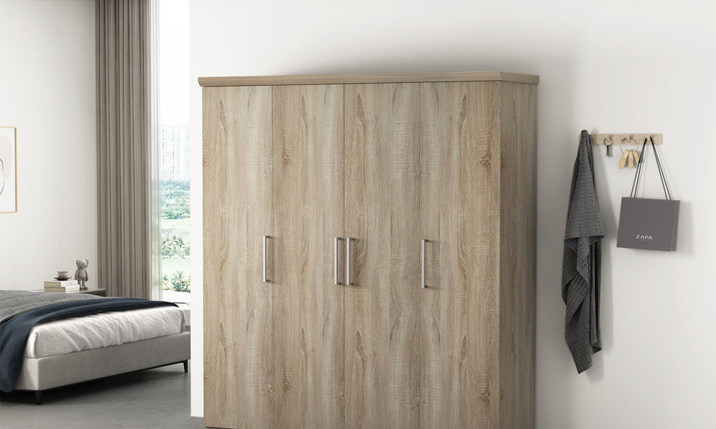Armoire Mike – Sonoma – 4 portes – 160 × 183 cm