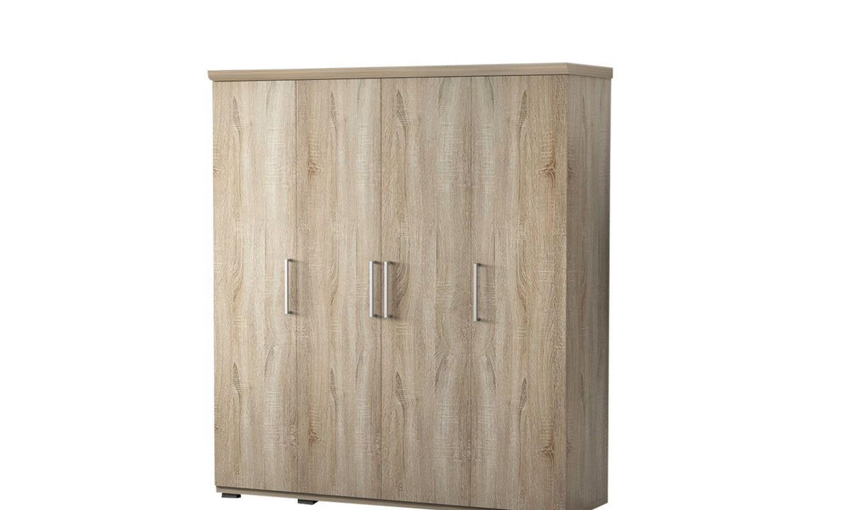 Armoire Mike – Sonoma – 4 portes – 160 × 183 cm