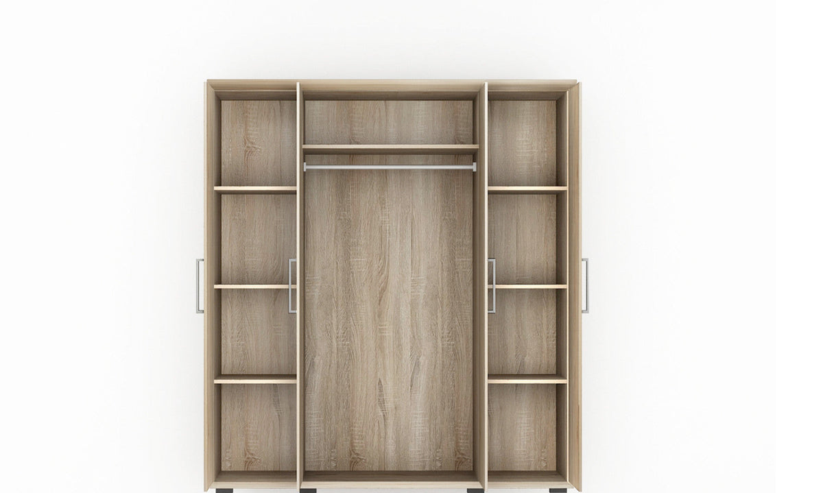 Armoire Mike – Sonoma – 4 portes – 160 × 183 cm