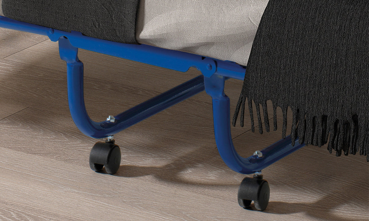 Lit pliable Safari – métal bleu – 80x190 cm
