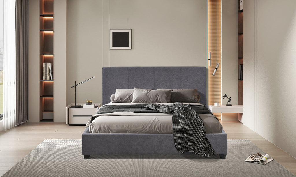 Lit Roma – avec sommier tissu gris – 160x200 cm