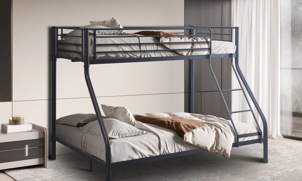 Lit superposé Trio – métal 140/ gris foncé – 90x200 cm