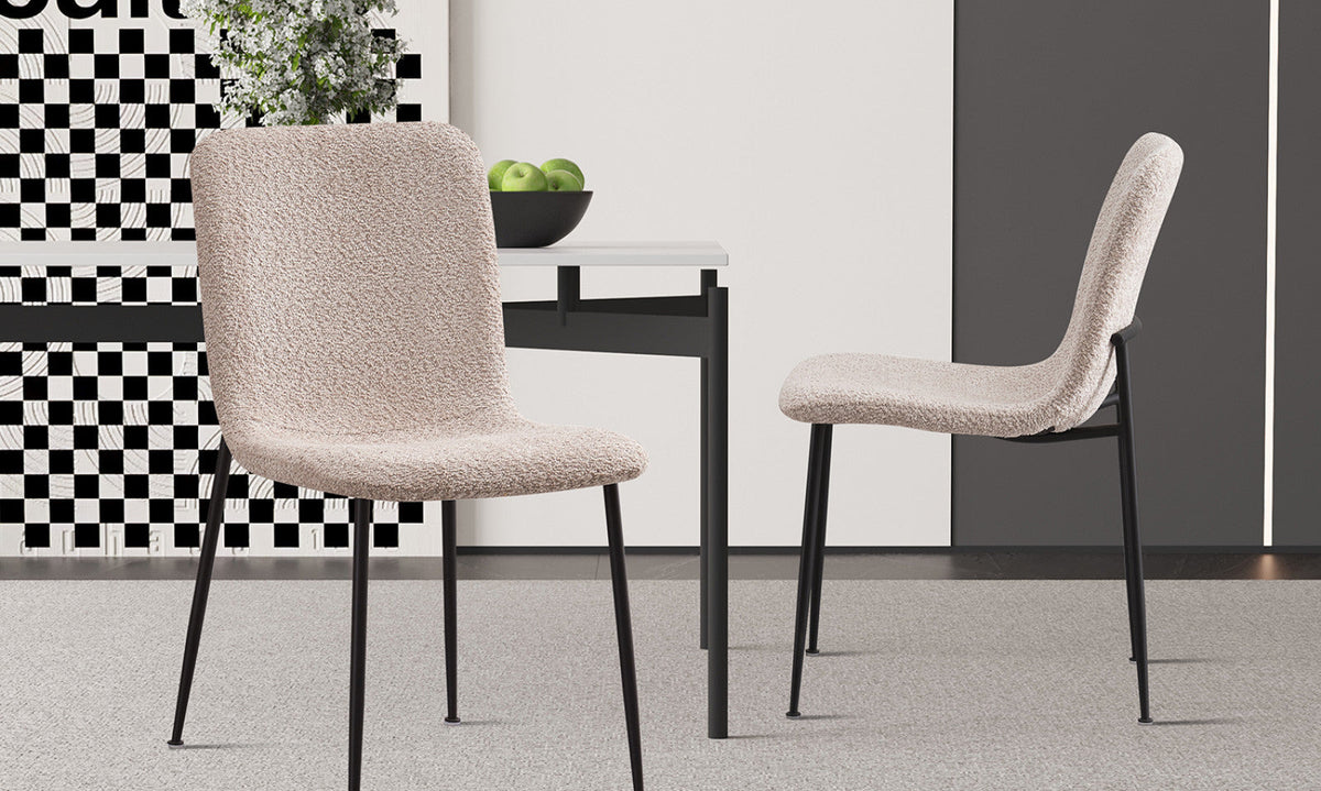 Lot de 2 chaises Alice – Bouclé beige