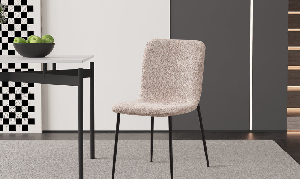 Chaise Alice – Bouclé beige – vue 3