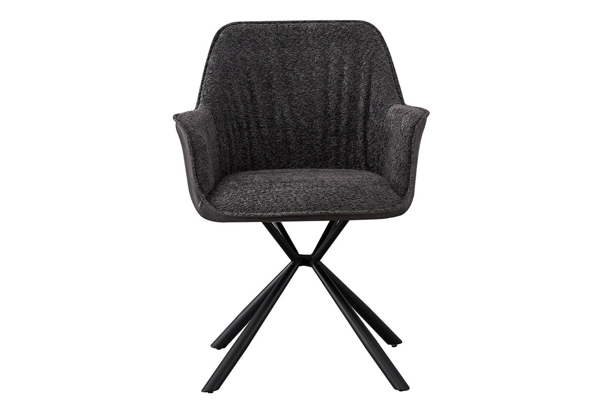 Lot de 2 chaises Lucie – Gris, dos gris clair