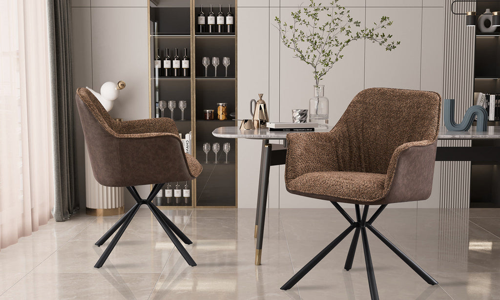 Chaise Lucie – Sable, dos brun – vue 2
