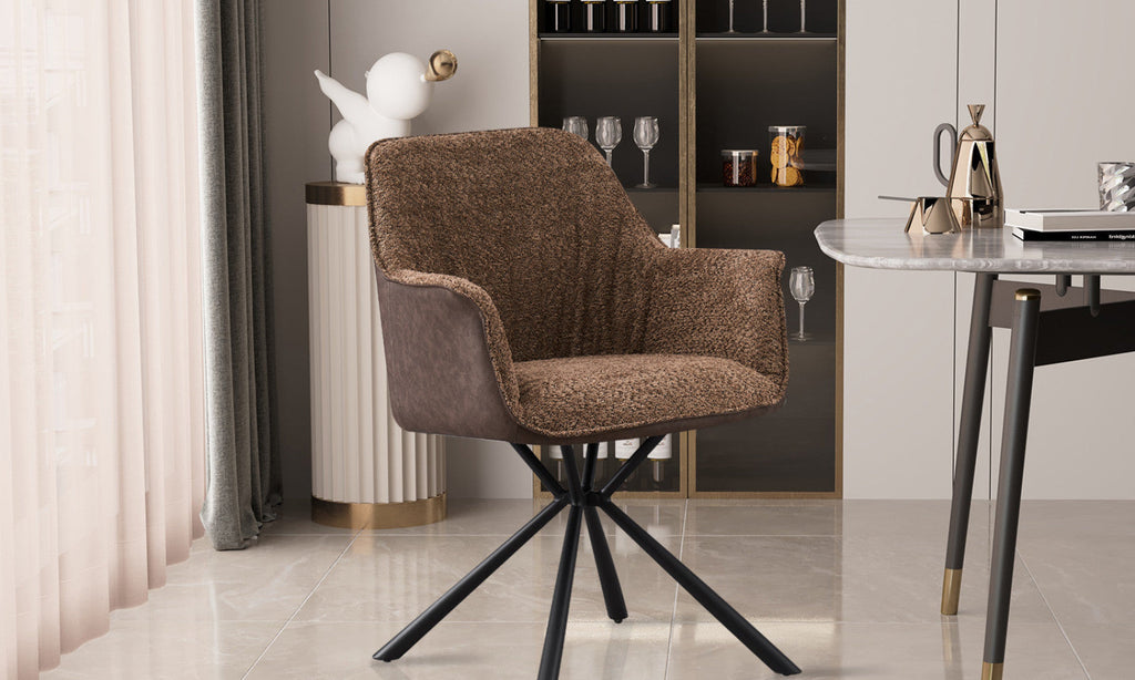 Chaise Lucie – Sable, dos brun – vue 3