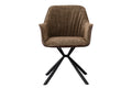 Chaise Lucie – Sable, dos brun – vue principale