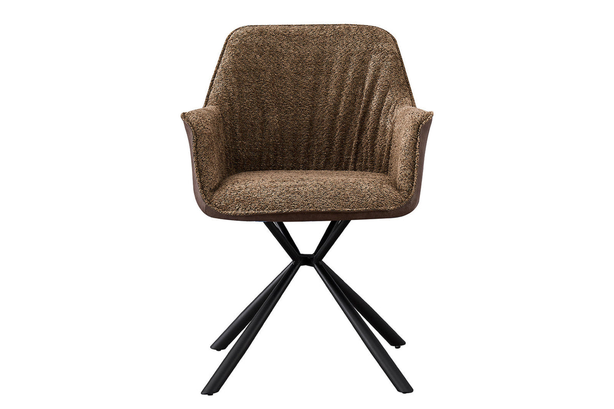 Lot de 2 chaises Lucie – Sable, dos brun