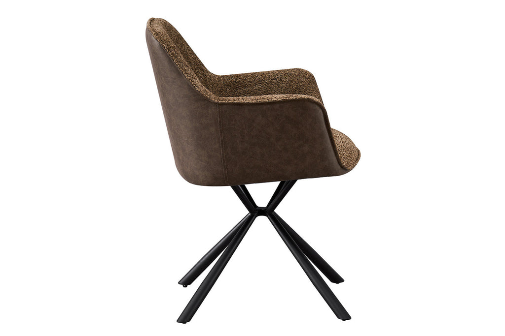 Chaise Lucie – Sable, dos brun – vue 5