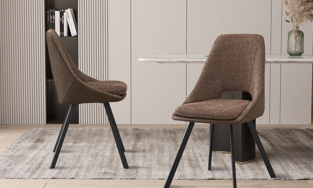 Lot de 2 chaises Filou – Sable, dos brun
