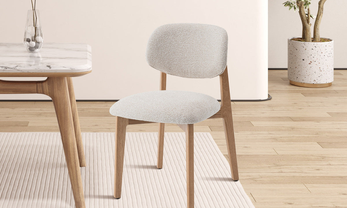 Lot de 2 chaises Carmen – Chêne naturel, tissu beige