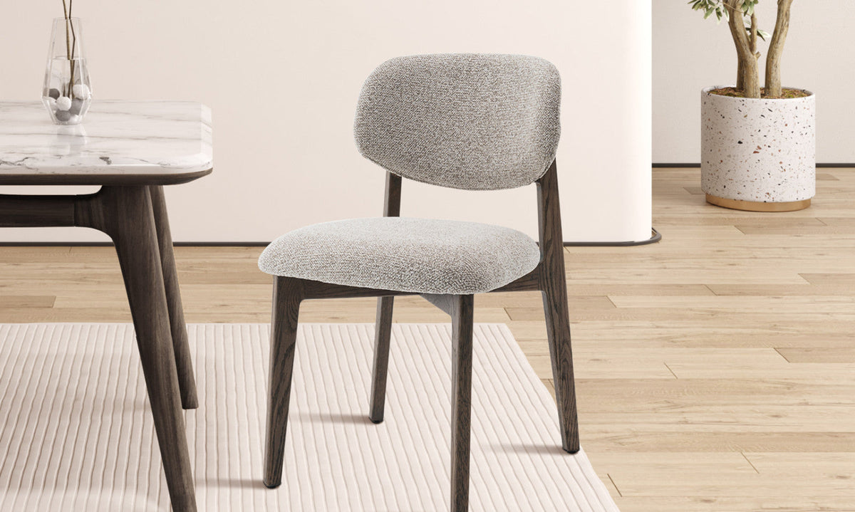 Lot de 2 chaises Carmen – Chêne fumé, tissu sable