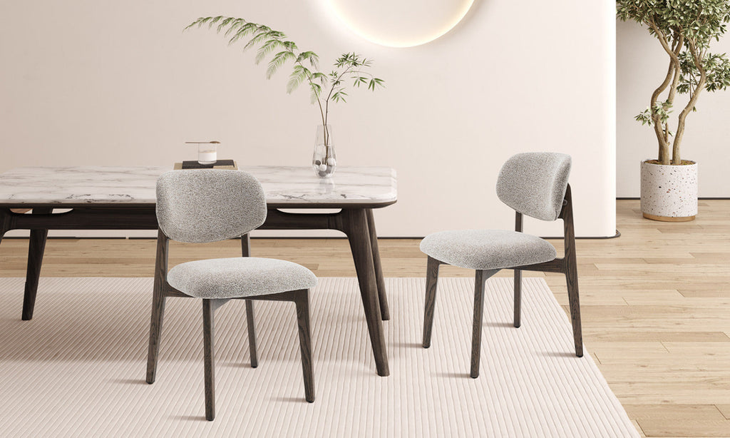 Lot de 2 chaises Carmen – Chêne fumé, tissu sable