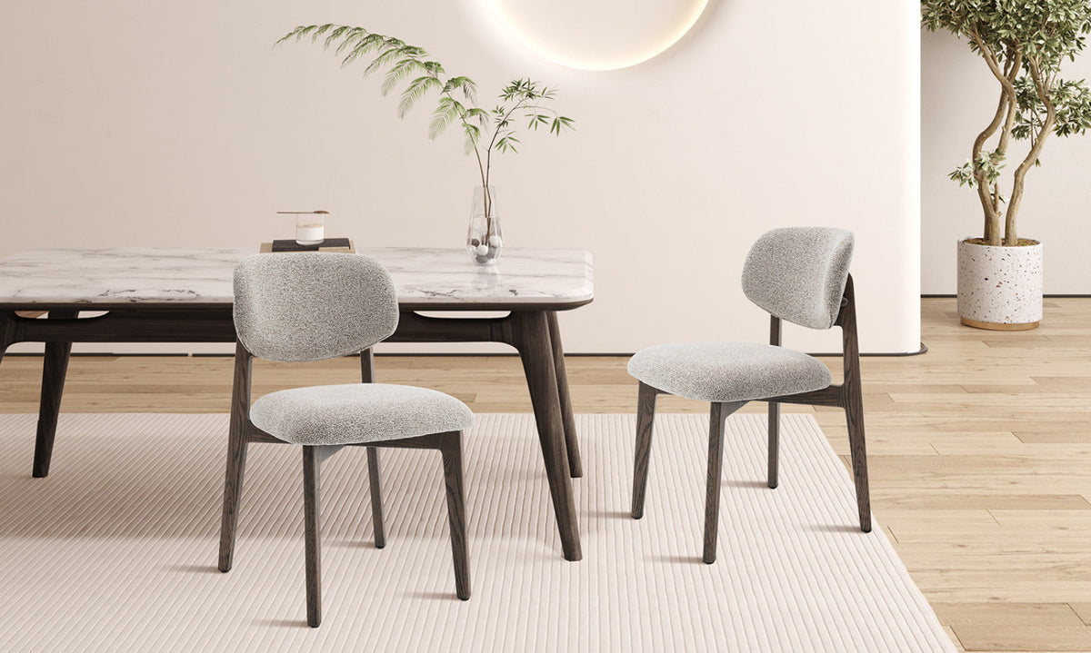 Lot de 2 chaises Carmen – Chêne fumé, tissu sable