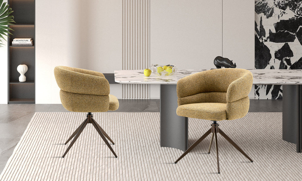 Lot de 2 chaises pivotantes Leonie – Jaune