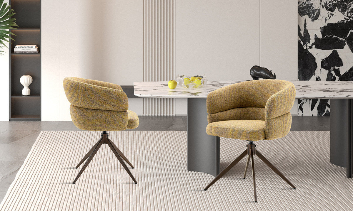 Lot de 2 chaises pivotantes Leonie – Jaune